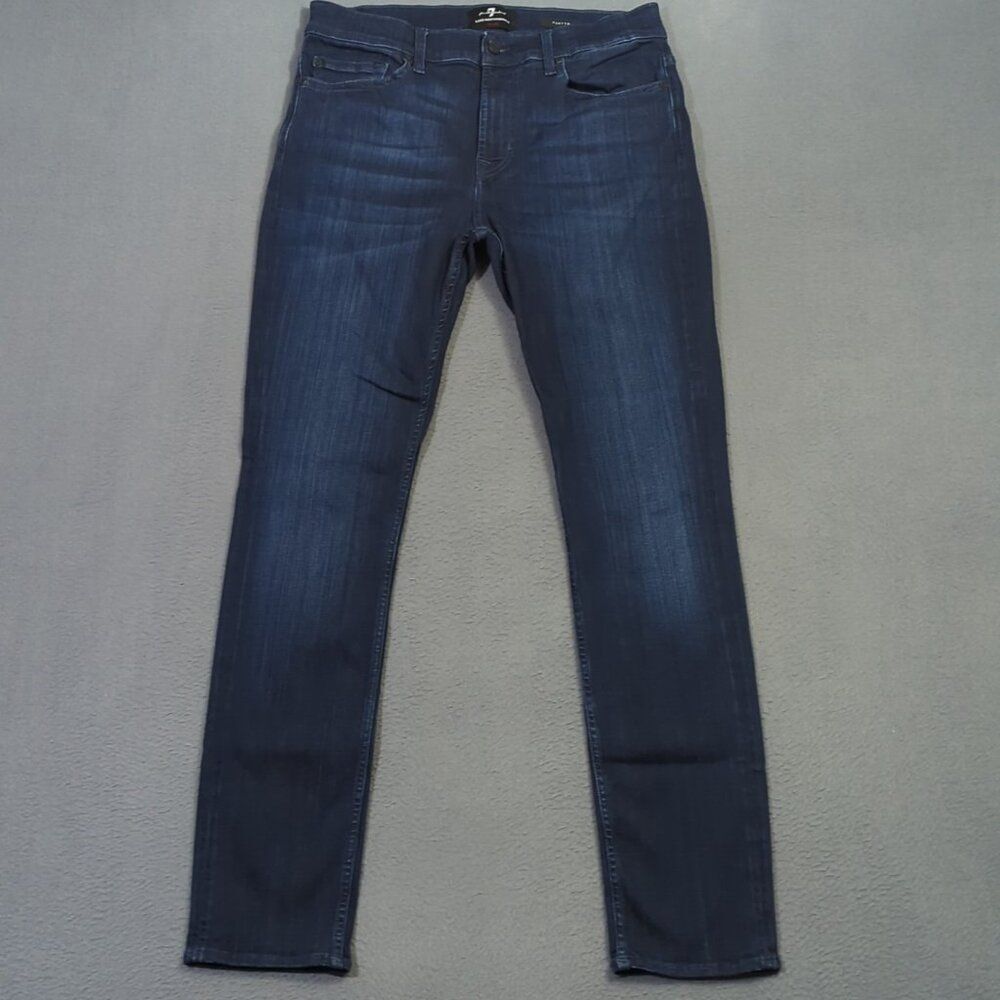 7 For All Mankind Jeans Men's 33x31 Blue Paxtyn Skinny Luxe Performance Plus